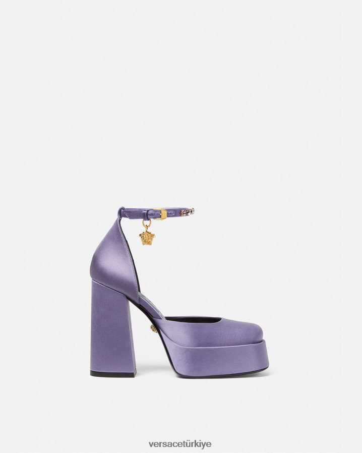 Versace medusa aevitas tek platformlu pompalar kadınlar leylak ayakkabı B0HHR8427