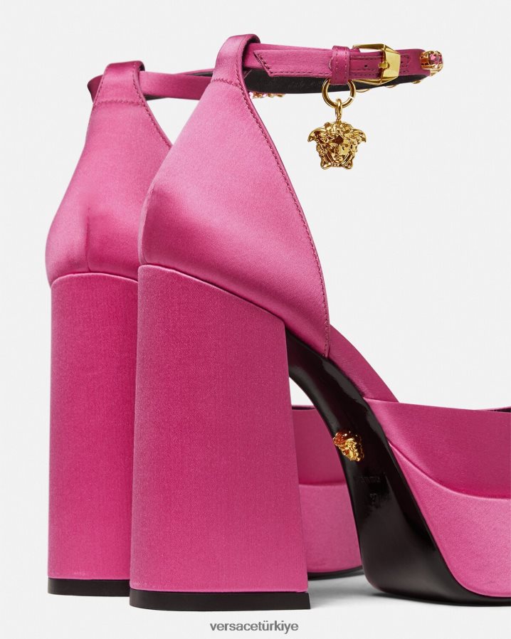 Versace medusa aevitas tek platformlu pompalar kadınlar pembe ayakkabı B0HHR8414