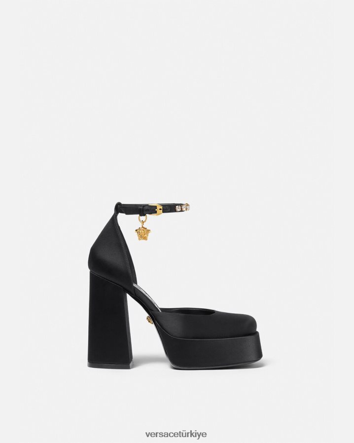 Versace medusa aevitas tek platformlu pompalar kadınlar siyah ayakkabı B0HHR8415