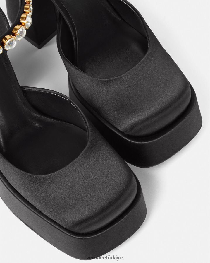 Versace medusa aevitas tek platformlu pompalar kadınlar siyah ayakkabı B0HHR8415