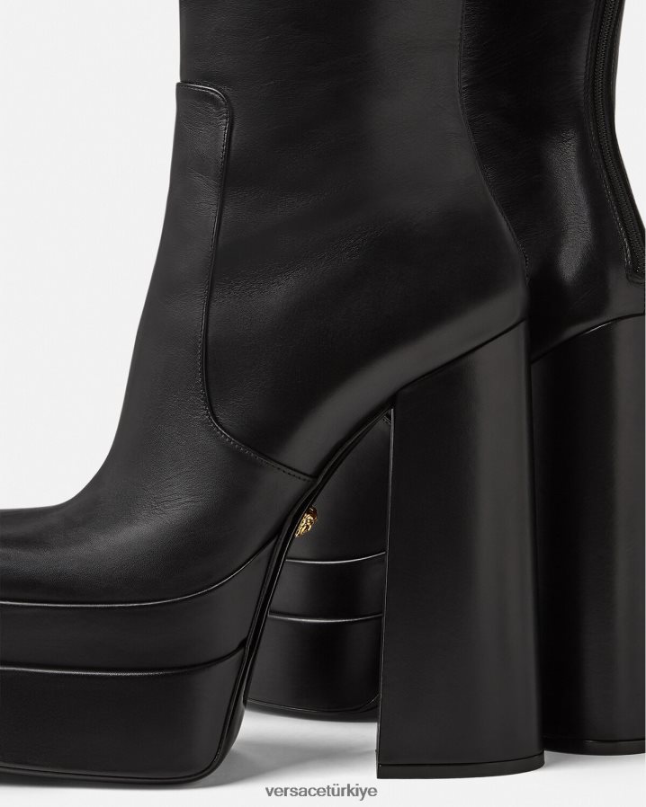 Versace aevitas platformu diz boyu çizmeler kadınlar siyah ayakkabı B0HHR8477
