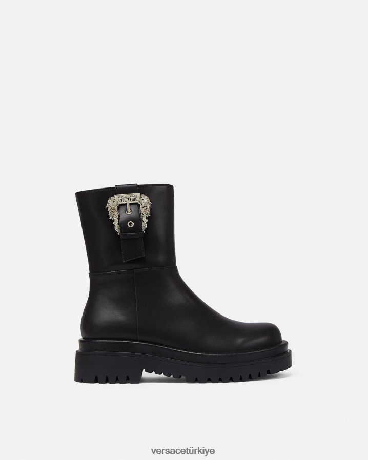 Versace barok tokalı bilekte çizmeler çizdim kadınlar siyah ayakkabı B0HHR82271