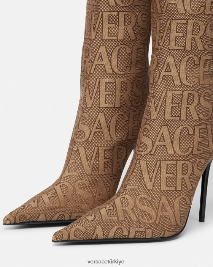 Versace diz boyu çizmeler kadınlar kahverengi ayakkabı B0HHR8475