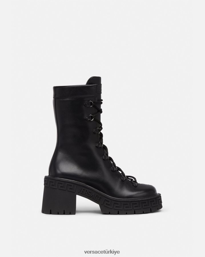 Versace greca platform savaş botları kadınlar siyah ayakkabı B0HHR8480