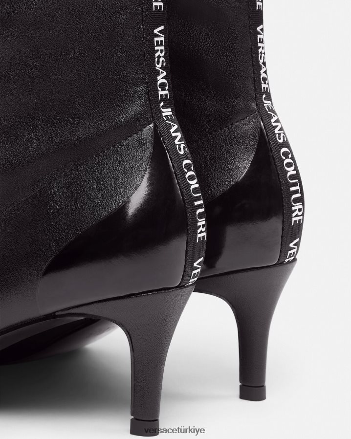 Versace logo lula çizmeler kadınlar siyah ayakkabı B0HHR82272