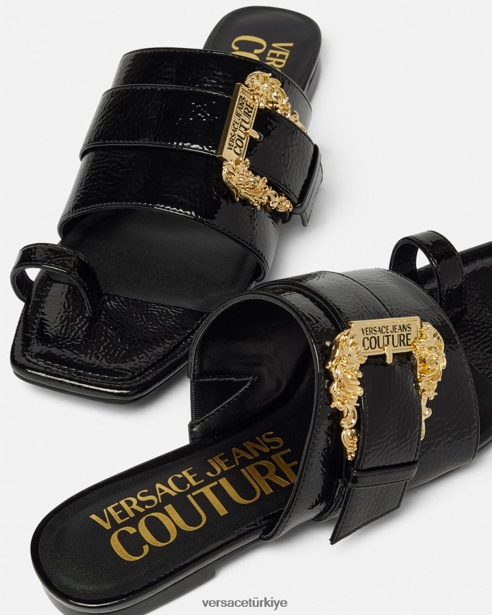 Versace millie barok toka katırları kadınlar siyah ayakkabı B0HHR82301