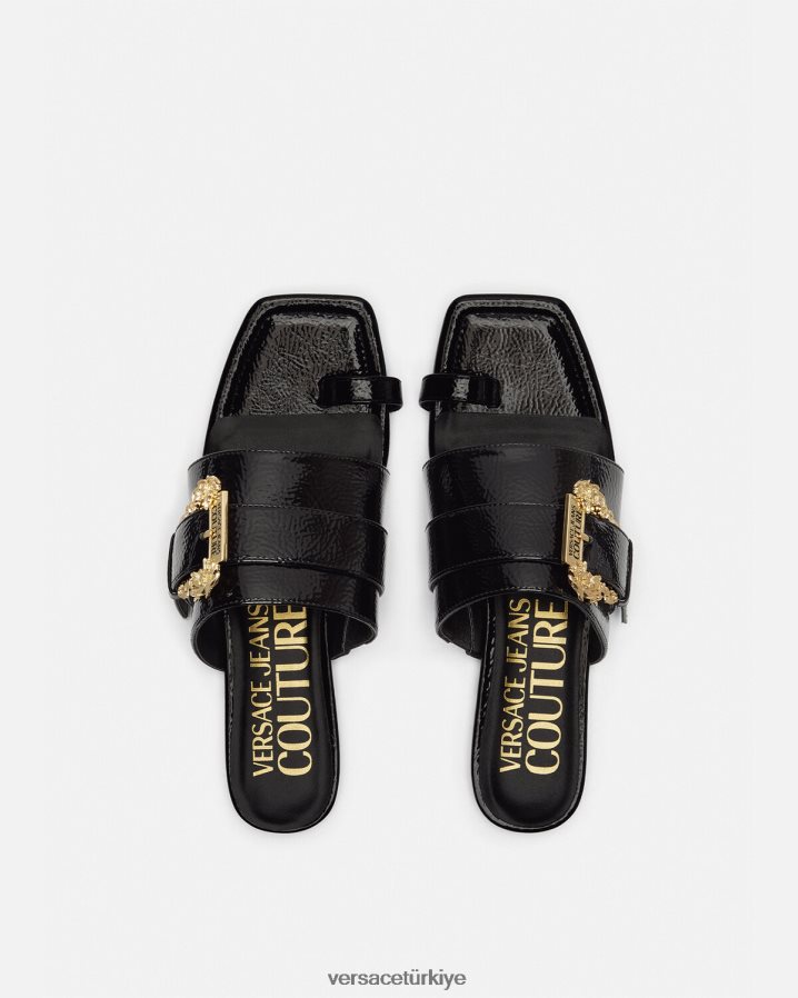 Versace millie barok toka katırları kadınlar siyah ayakkabı B0HHR82301