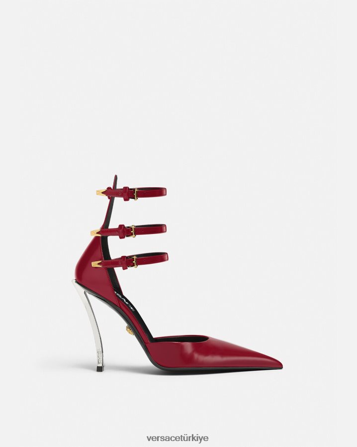 Versace nokta nokta pompalar kadınlar bordo ayakkabı B0HHR8385