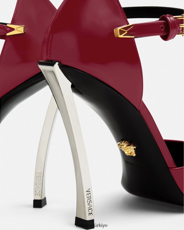 Versace nokta nokta pompalar kadınlar bordo ayakkabı B0HHR8385