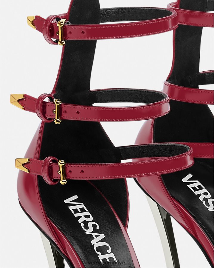 Versace nokta nokta pompalar kadınlar bordo ayakkabı B0HHR8385