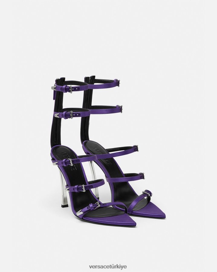 Versace noktalı sandaletler kadınlar menekşe ayakkabı B0HHR8398