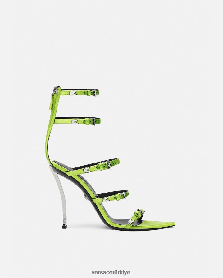Versace noktalı sandaletler kadınlar sarı ayakkabı B0HHR8399