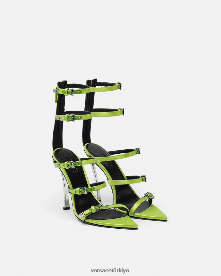 Versace noktalı sandaletler kadınlar sarı ayakkabı B0HHR8399