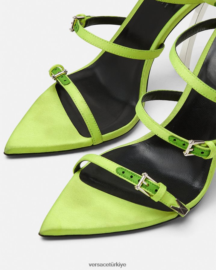 Versace noktalı sandaletler kadınlar sarı ayakkabı B0HHR8399