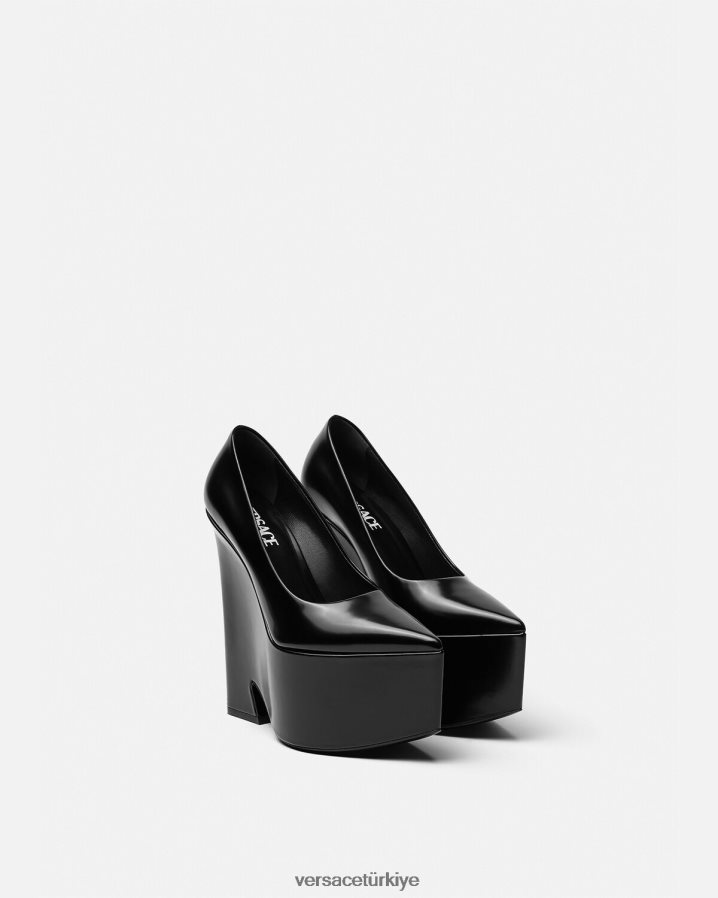 Versace fırtına platform pompaları kadınlar siyah ayakkabı B0HHR8491