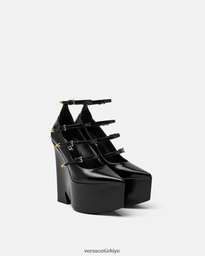 Versace fırtına platform pompaları kadınlar siyah ayakkabı B0HHR8493
