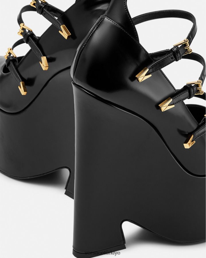 Versace fırtına platform pompaları kadınlar siyah ayakkabı B0HHR8493