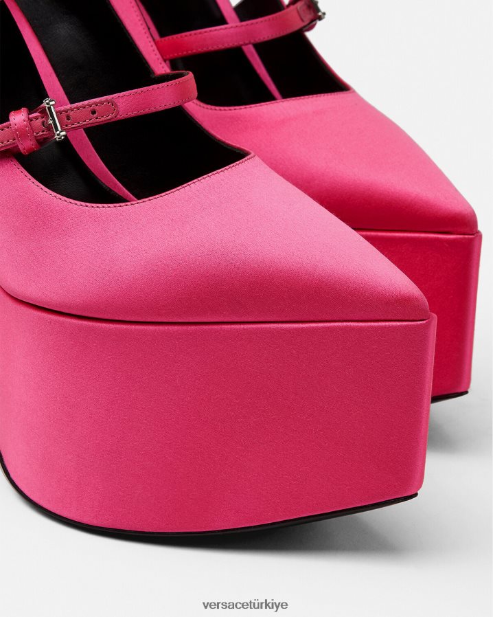 Versace fırtına saten platform pompaları kadınlar fuşya ayakkabı B0HHR8495
