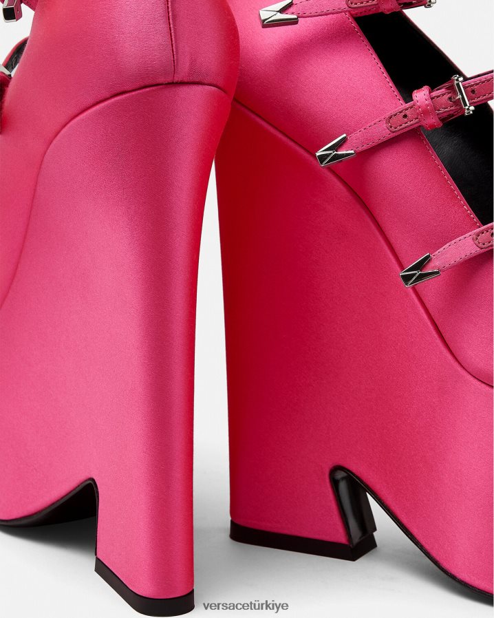 Versace fırtına saten platform pompaları kadınlar fuşya ayakkabı B0HHR8495