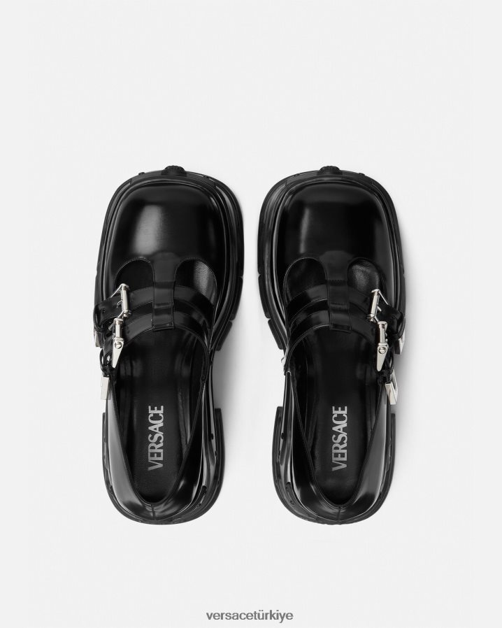 Versace medusa marşı platform pompaları kadınlar siyah ayakkabı B0HHR8497