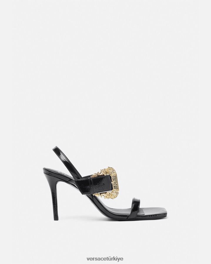 Versace barok emily arkası açık sandalet kadınlar siyah ayakkabı B0HHR82257
