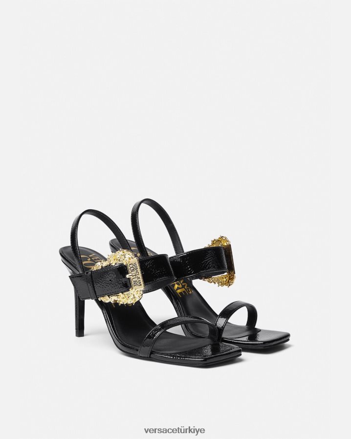 Versace barok emily arkası açık sandalet kadınlar siyah ayakkabı B0HHR82257