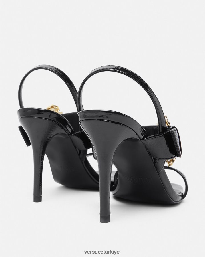 Versace barok emily arkası açık sandalet kadınlar siyah ayakkabı B0HHR82257
