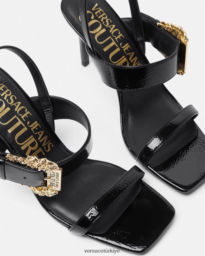 Versace barok emily arkası açık sandalet kadınlar siyah ayakkabı B0HHR82257