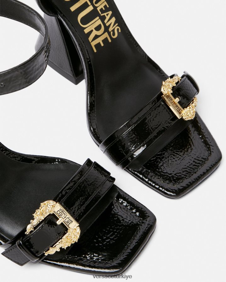 Versace kirsten barok tokalı sandaletler kadınlar siyah ayakkabı B0HHR82293