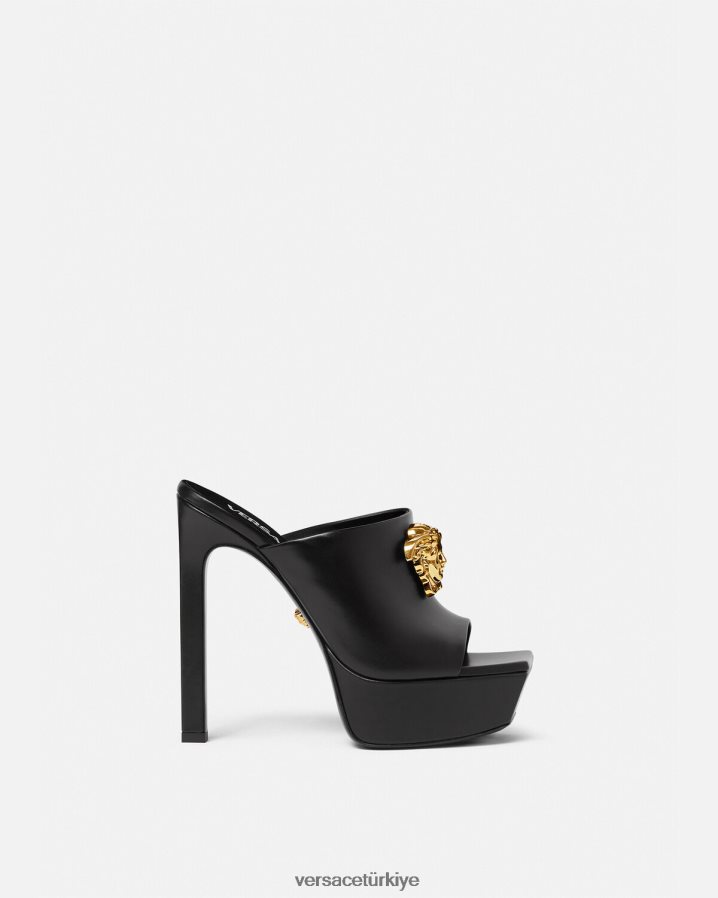 Versace la medusa platform katırları kadınlar siyah ayakkabı B0HHR8448