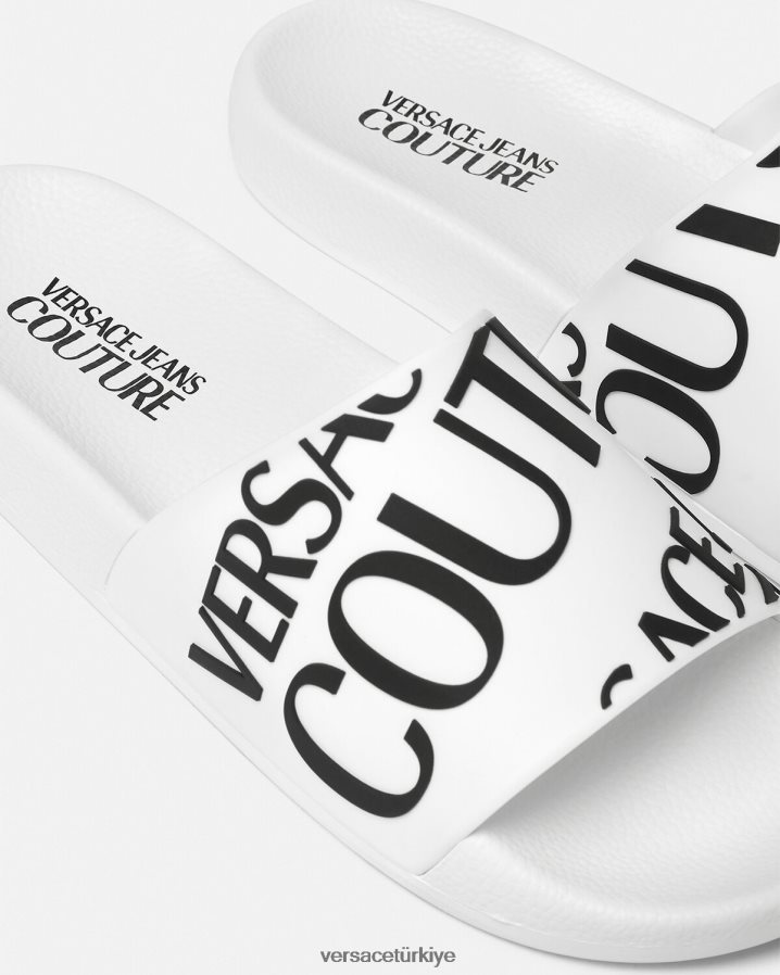 Versace logo slaytları kadınlar beyaz ayakkabı B0HHR82261