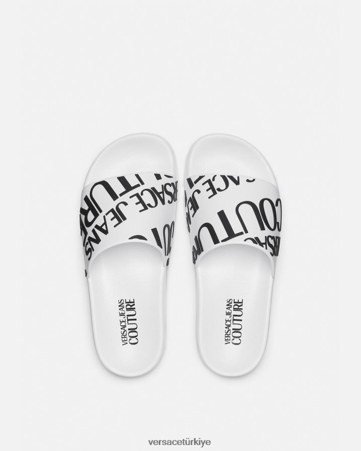 Versace logo slaytları kadınlar beyaz ayakkabı B0HHR82261