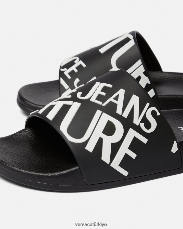 Versace logo slaytları kadınlar siyah ayakkabı B0HHR82262