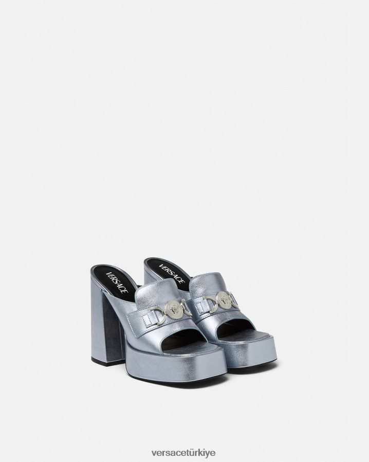 Versace medusa '95 platform katırları kadınlar açık mavi ayakkabı B0HHR8443