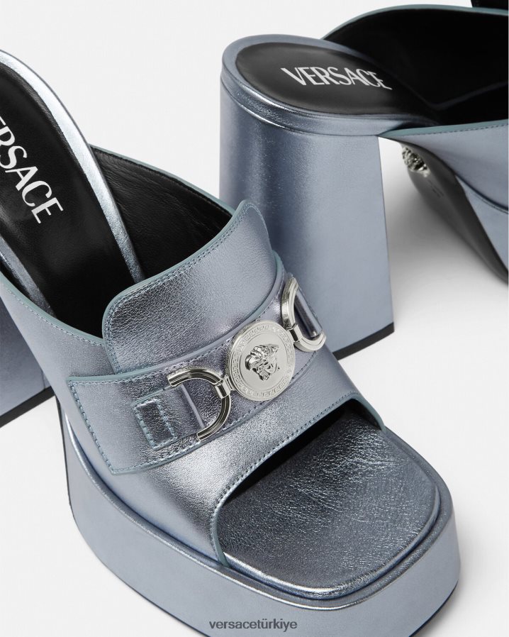 Versace medusa '95 platform katırları kadınlar açık mavi ayakkabı B0HHR8443