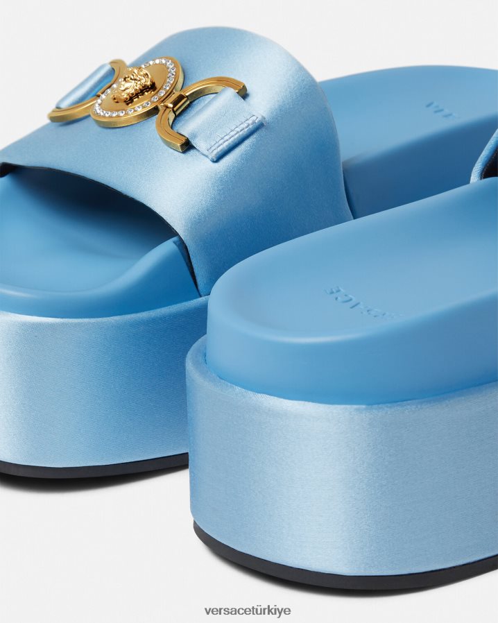 Versace medusa '95 platform sandaletler kadınlar açık mavi ayakkabı B0HHR8456