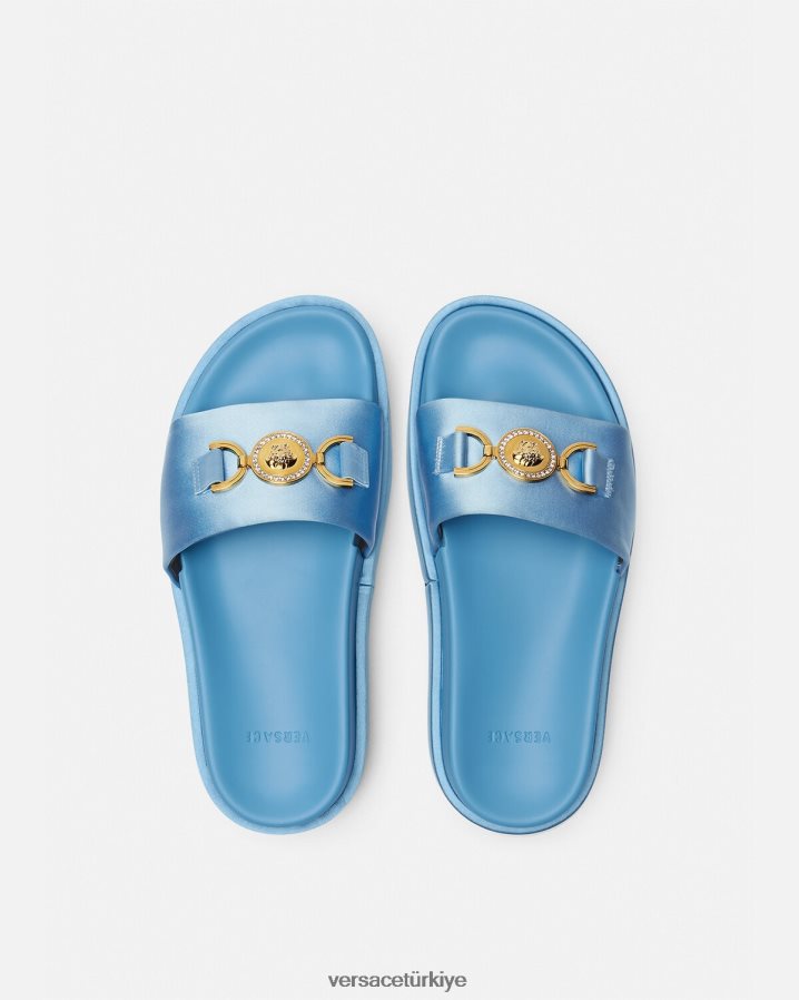 Versace medusa '95 platform sandaletler kadınlar açık mavi ayakkabı B0HHR8456