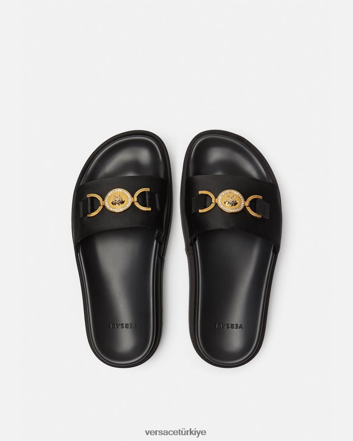 Versace medusa '95 platform sandaletler kadınlar siyah ayakkabı B0HHR8455