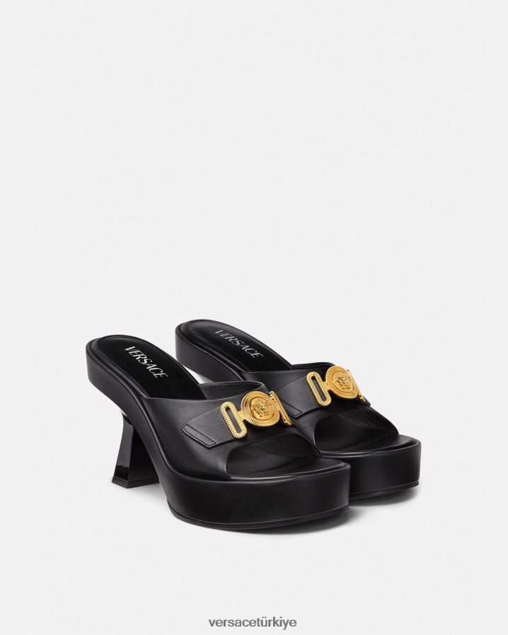 Versace medusa biggie katırları kadınlar siyah ayakkabı B0HHR8470