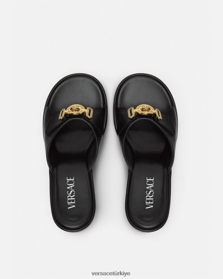 Versace medusa biggie katırları kadınlar siyah ayakkabı B0HHR8470