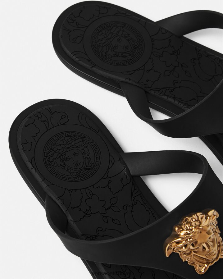 Versace medusa sandalet kadınlar siyah ayakkabı B0HHR8453