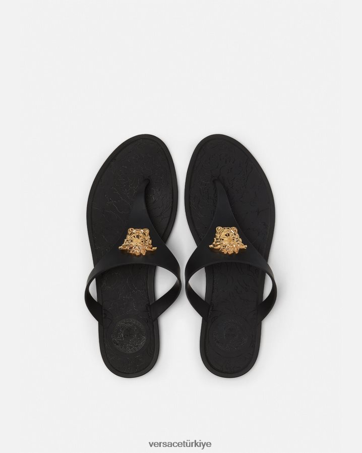 Versace medusa sandalet kadınlar siyah ayakkabı B0HHR8453