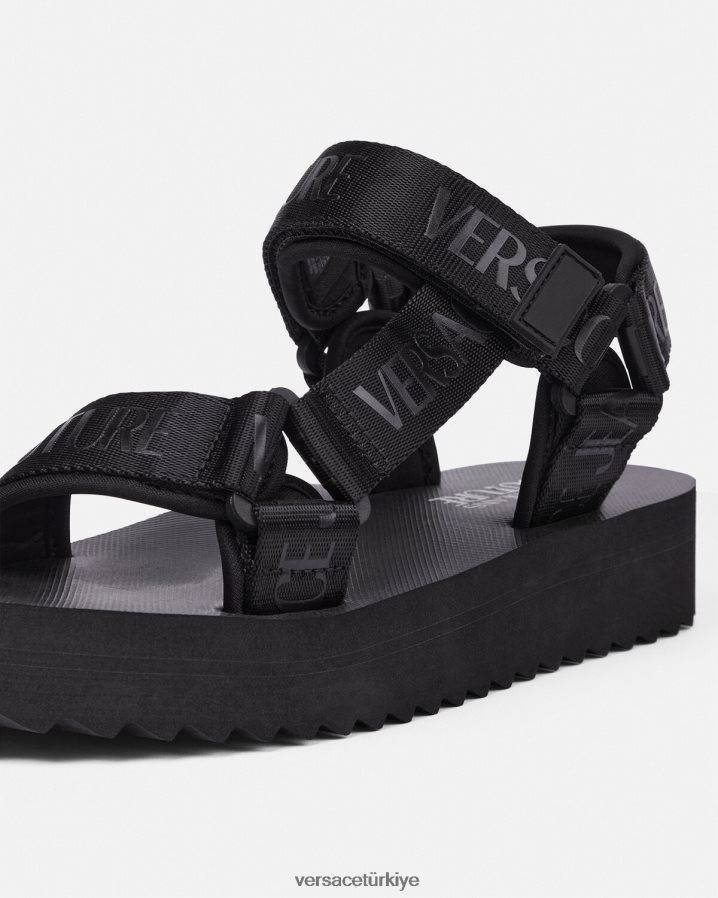 Versace miami sandalet kadınlar siyah ayakkabı B0HHR82297