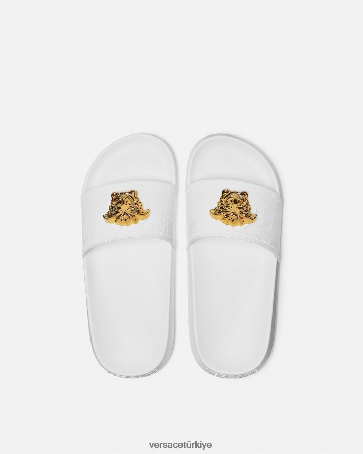Versace saray slaytları kadınlar beyaz ayakkabı B0HHR8458