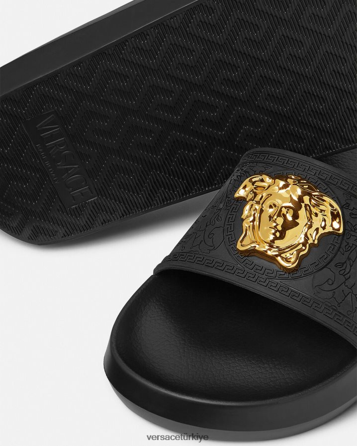 Versace saray slaytları kadınlar siyah ayakkabı B0HHR8457