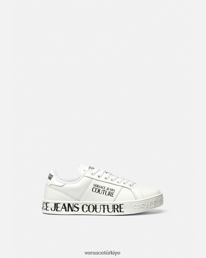 Versace Court 88 logolu spor ayakkabı kadınlar beyaz ayakkabı B0HHR82277