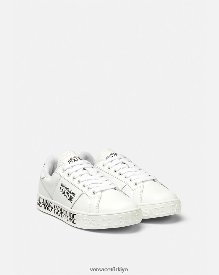 Versace Court 88 logolu spor ayakkabı kadınlar beyaz ayakkabı B0HHR82277