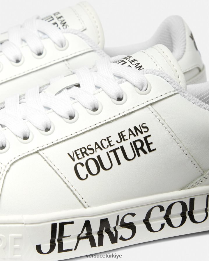 Versace Court 88 logolu spor ayakkabı kadınlar beyaz ayakkabı B0HHR82277