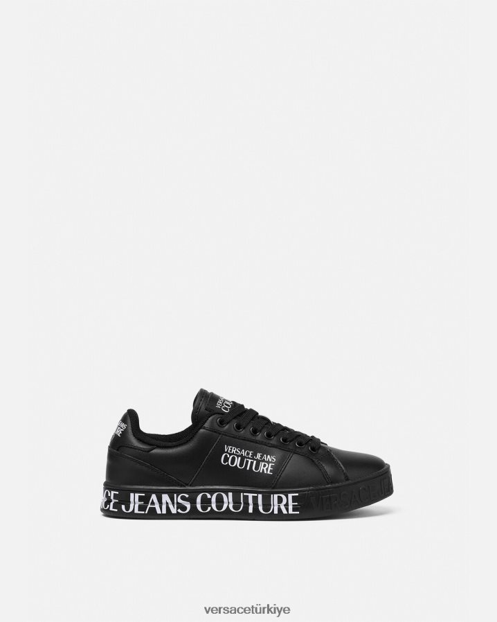 Versace Court 88 logolu spor ayakkabı kadınlar siyah ayakkabı B0HHR82278