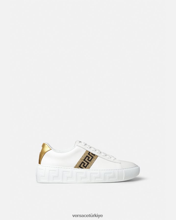 Versace Greca spor ayakkabıları kadınlar Beyaz altın ayakkabı B0HHR8501